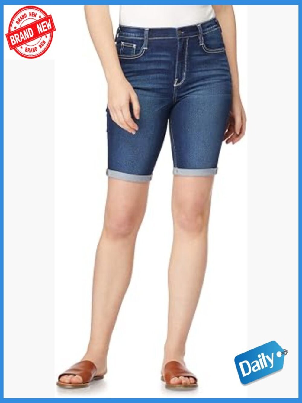 High Rise Insta Soft Denim Shorts 5" 9" Inseam Juniors